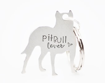 Pitbull Lover Keychain - Pit Bull Mom Key Ring - Dog Collar Tag - Adopt Don't Shop - Save Pitbulls - Pitbull Rescue Keychain