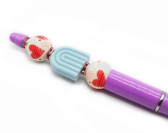 Purple Beaded Pen, Party Favors for Teenage Girls, In My Teenage Era, 13th Birthday Gift for Girls, Journal Accessory, Cute Gifts for Friend