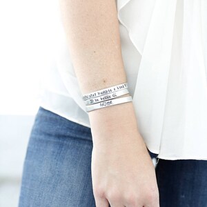 Let it Be Bracelet Adjustable Hand Stamped Cuff Bracelet Personalized Jewelry for Her Inspirational Silver Bracelet image 6
