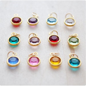 Add On Swarovski Birthstone - Pick Your Birth Month Charm - Goldplate Birthstone - Birth Stone