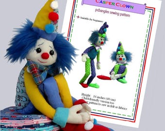 Naaipatroon voor een stoffen pop van Casper de Clown