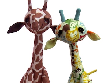 Naaipatroon voor een knuffelgiraffe (Gemini). Gedrukt.
