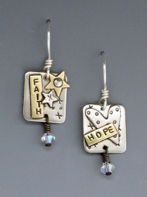 Inspirational Words Earrings Inspirational Jewelry Religious Etsy