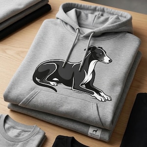 Greyhound hund som lägger korsade tassar Design svg png dxf eps pdf, klippfiler för silhuett, babyshower svg, omedelbar nedladdning, kommersiellt bruk