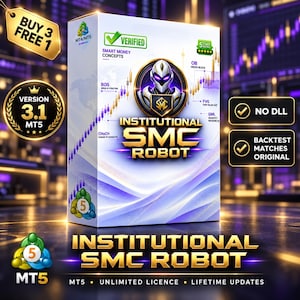 v3.1 Robot SMC institutionnel MT5 EA, robot de trading Forex, indices or, conseiller expert MQL5, trading algorithmique, défi de la société propriétaire ftmo, Expertfxhub