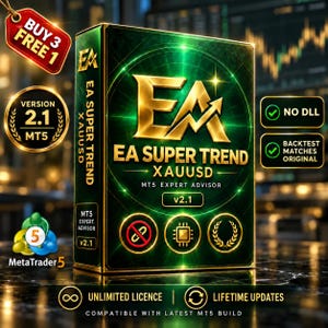 v2.1 EA Super Trend XAUUSD MT5 EA Trading Bot, Gold Algo Trading Scalping, ftmo darwinex Prop Firm Ready, MQL5 Expert Advisor, Expertfxhub