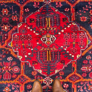 5x13 ft Vintage Red Turkmen Runner, Hand Knotted Afghan Oriental Runner, Kitchen Hallway Dining Table Runner, Colorful Antique Runner Rug