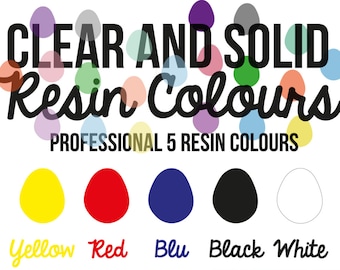 Resin Color Kit - 5 Solid & Clear Tints, Professional Quality