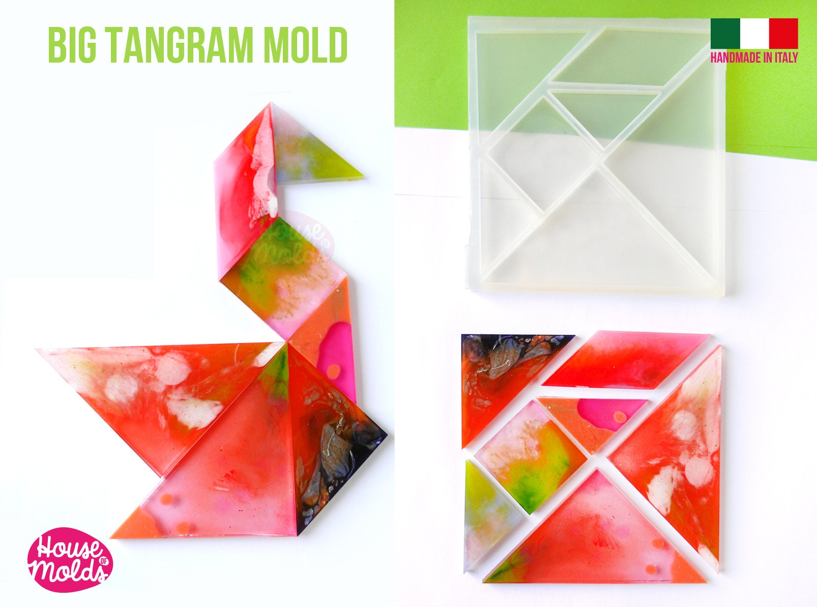 Tangram Puzzle Silicone Mold – Clear, 14x14cm, Made in Italy - Etsy