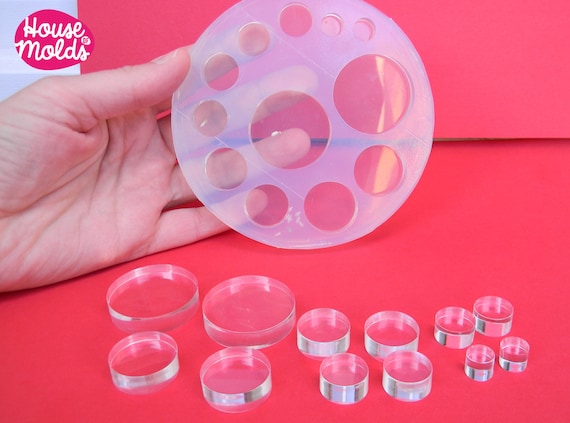 Clear silicone statement ring mold - 6 sizes on one mold