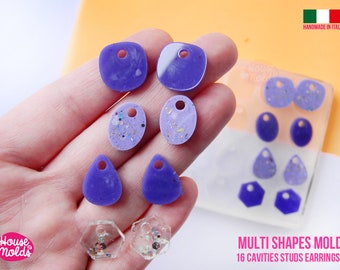 Aretes planos de múltiples formas, molde transparente, agujeros prefabricados, 16 cavidades, muy fácil de usar, molde transparente, súper brillante - casa de moldes
