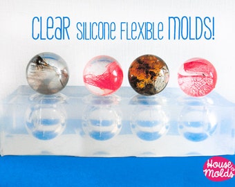 Clear Sphere Silicone Mold, Resin Orb, Jewelry Making, 20-25mm