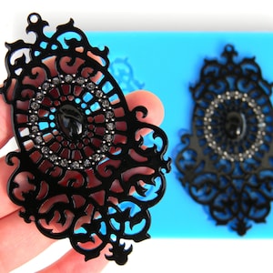 Chandelier Filigree Earrings Set ,Silicone Mold, resin earrings mold size 92mmx 58 mm
