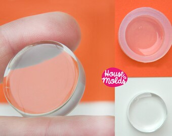 24 mm Flat Circle Clear  Silicone Mold  ,Transparent Round Mold  to make resin  earrings , pendants or decorations