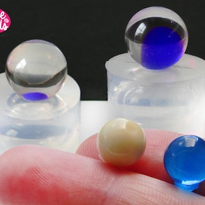 10 mm  Balls Clear Molds  ,Molds for  10 mm  2 resin Balls,2  tiny Spheres Clear Molds