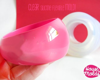 Wavy Bangle Mold, Clear Flexible Silicone, Asymmetric Resin Bangle