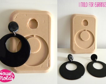 Silicone Mold for Mod earrings,resin earrings maker silicone mold-house of molds