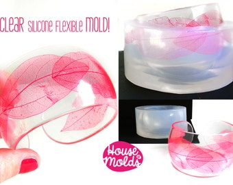 Rounded Cuff  Bangle Clear  Mold, flexible silicone mold for resin,adjustable Resin Bangle Mold 6,5 cm innerr diameter