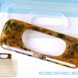 Rectangle Bag Handles Clear Mold , Handles measurements  18,8  cm x 7 cm -5 mm thickness - premade slots - super shiny casting