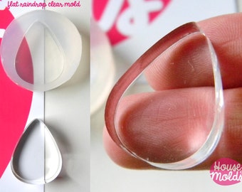 Rain Drop Clear Silicone Mold for Resin Earrings, Pendants (28 mm x 22 mm)