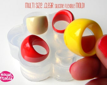 Clear Multi Size Mold ,for 60s resin rings,4 SIZES rings mold,resin rings maker,super shiny results
