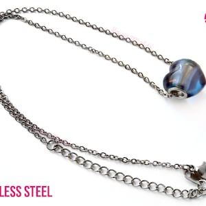 Stainless Steel Thin Rolo Necklace with Clasp - 2 mm thickness 41 cm + 7 cm extender chain- ready to use