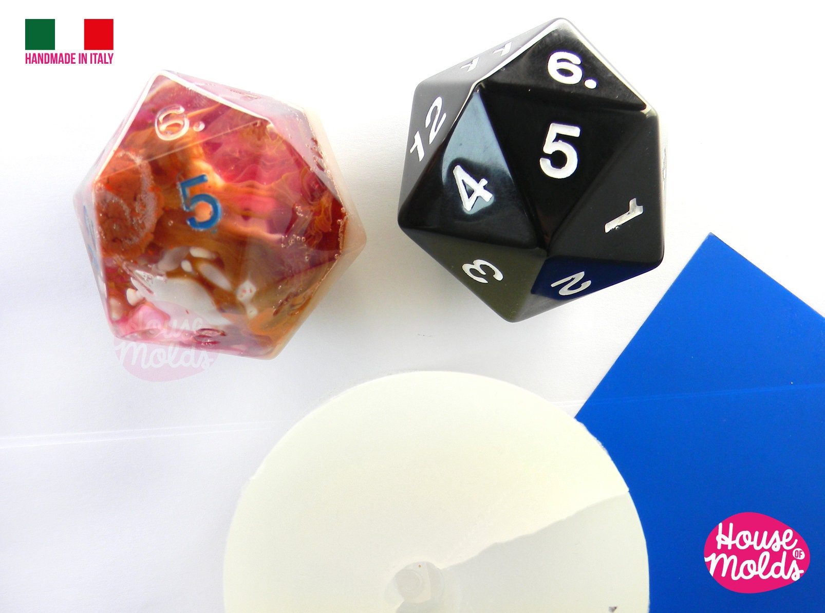 Super Sharp Gamer Dice Set of 7 Clear Silicone Molds - HOUSE OF