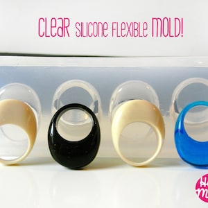 Genomskinliga ovala bubbelringar i flera storlekar - Genomskinlig form för att göra bubbelringar i 4 storlekar - tillverkare av resinringar - superglänsande skapelser