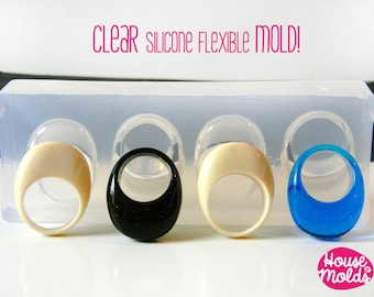 Clear Oval Bubble Ring Mold – Resin Ring Maker, 4 Sizes