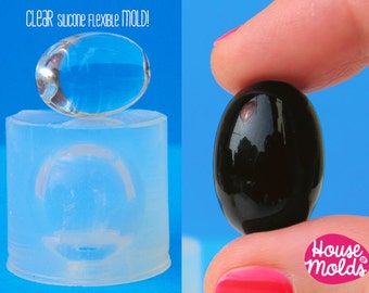 Clear Ellipse Silicone Mold, Resin Pendant, Earring Charms