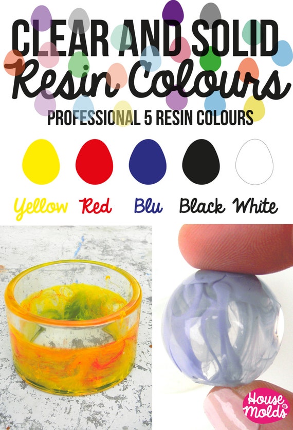 Resin Color Kit - 5 Solid & Clear Tints, Professional Quality