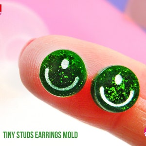 Martian Smile Tiny Ohrstecker Clear Mould, 10 mm, Dicke 3 mm - super glänzend - Haus der Formen