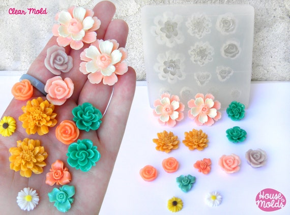 14 Flowers Clear Mold ,7 Flowers Styles,silicone Mold to Make Resin  Collier,earrings, Multiple Pendants-great Results 