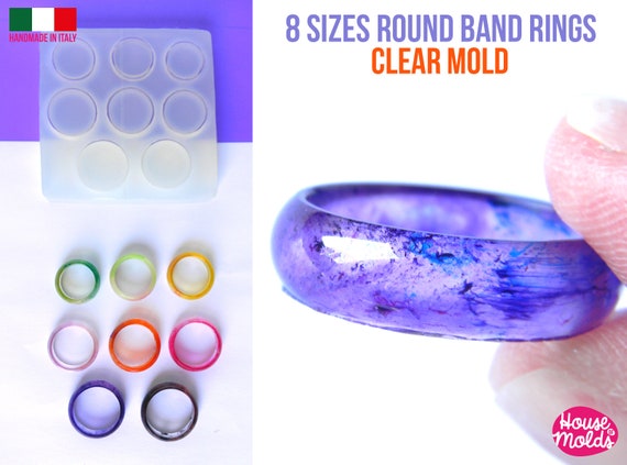 Faceted Ring Silicone Mold | Resin Jewellery Mold | Create Your Own Ring |  Clear Flexible Mould | UV Resin Jewelry Supplies | Epoxy Resin Mold (Size