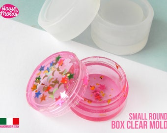 SMALL Round BOX Clear Molds Set -  30 mm diameter ( 1.18 inches diameter ) -super glossy resin reproductions -