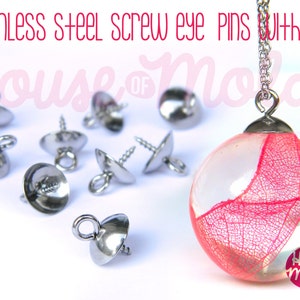 Stainless Steel Screw Eyepins with Cap-8x10 mm-perfect for create your pendants or earrings!