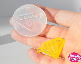 Diamond Charm Mold-Clear Flexible silicone rubber mold for resin