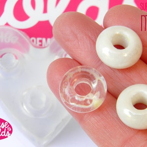 3 Cavityes Clear Mold Bold  Drilled  Beads -HOUSEOFMOLDS-Mold for 3 Bold European Style Resin beads,beads 16 mm diameter inner hole 6 mm