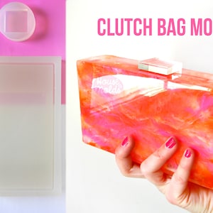 Clutch Bag Clear Mold ,rectangle Clutch 10,6 cm x 17,8 cm - Transparent Silicone Mold super shiny casting exclusive from  House of molds
