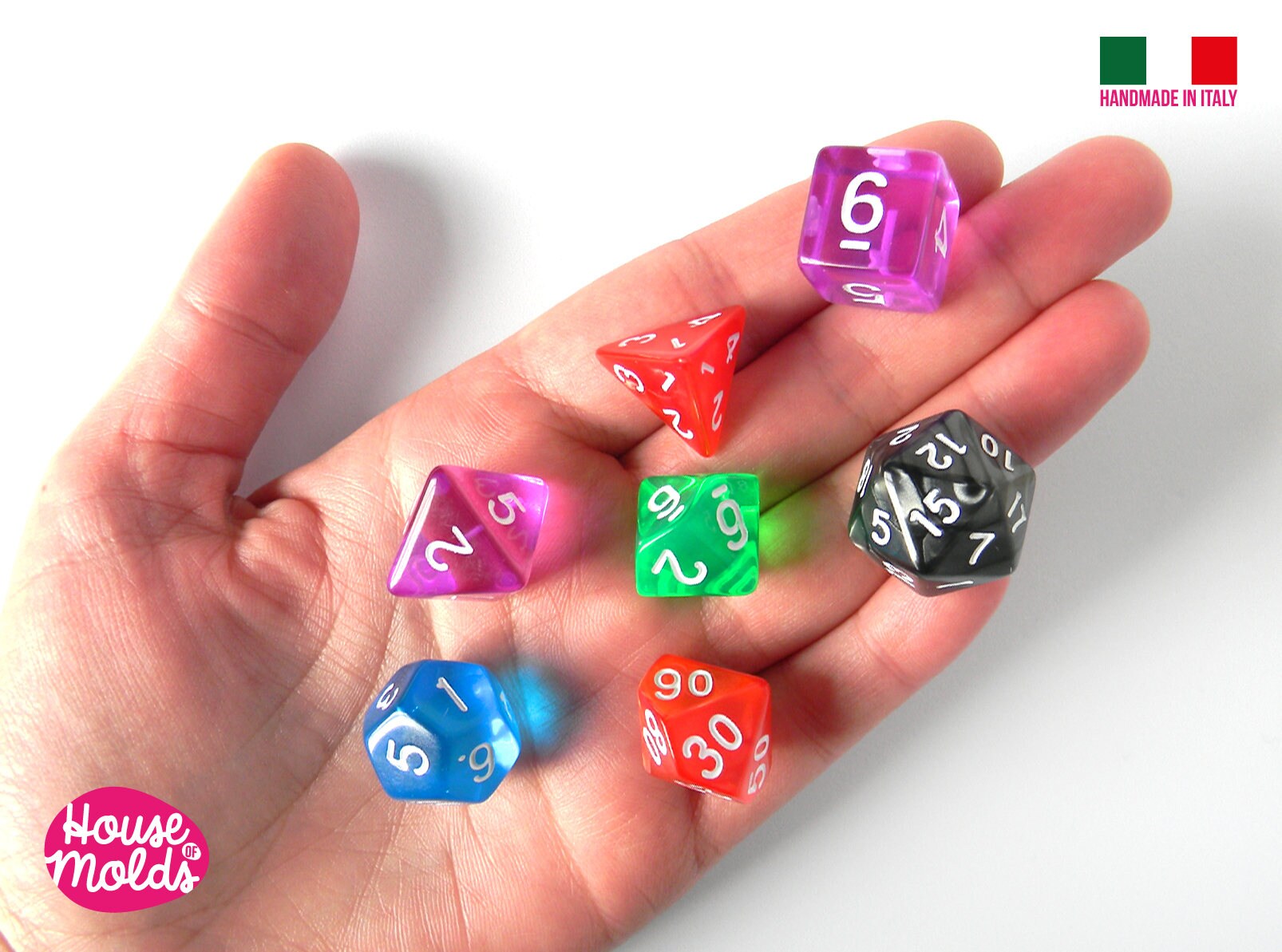 Six Sided Gamer Dices Clear Silicone Molds - HOUSE OF MOLDS- Play dices  with dots engraved silicone clear molds,super shiny surface