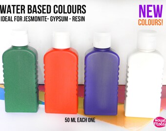 New Water Based Colours -set of 4 colours -  50 ml each -Ideal for Jesmonite , Gypsum , Resin - READY TO SHIP