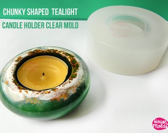Chunky Tea Light Candleholder Clear Silicone Mold – Ring Dish, Tiny Plant Pot