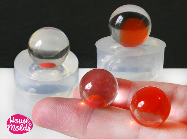 2 Spheres Clear Molds molds for 15 Mm 2 Resin Ballsspheres Etsy