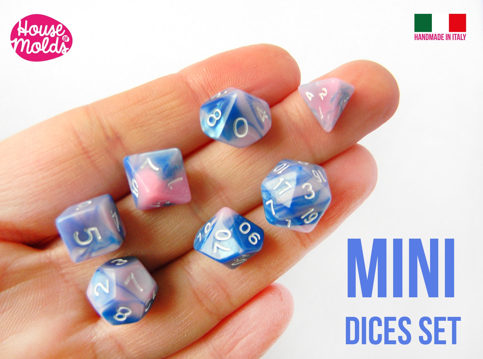 D20 Big Dice Mold 5 X 6 Cm Clear Silicone Molds HOUSE OF MOLDS Role Play  Dice Mold With Countdown Numbers Position,super Shiny 