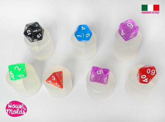 Mini Gamer Dices Set of 7 Clear Silicone Molds - HOUSE OF MOLDS-7 Mini –  House Of Molds