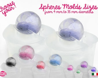 Clear Silicone Sphere Molds – Shiny Resin Casting, 4-34 mm (Set of 2)