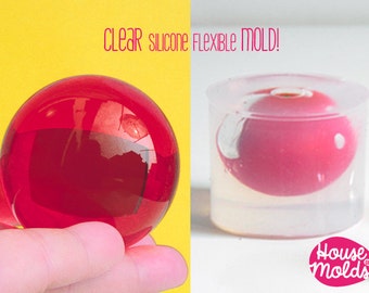 Clear Silicone Sphere Mold, 5cm Diameter, Resin Ball Mold