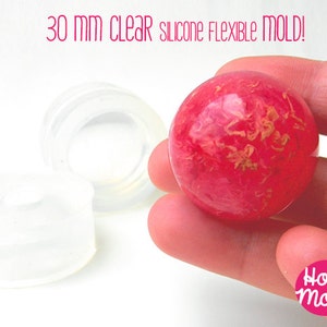 Clear Mold for Sphere 3 cm diameter ,Mold for resin Ball-house of molds clear mold image 2
