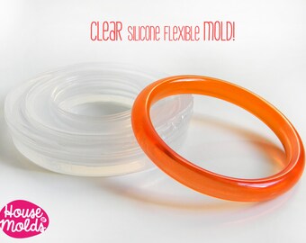 Rounded Smooth Bangle Clear Mold,resin bangle mold maker,silicone mold 6,7 inner diameter bangle