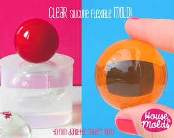 Clear Silicone Sphere Mold, Resin Ball Mold (4cm Diameter)